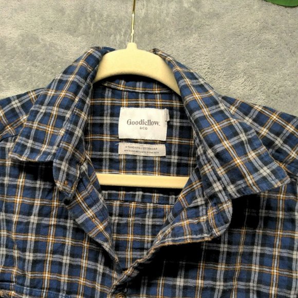 🍑GOODFELLOW Men Shirt Fall Button-Up Pocket Casual Plaid MEDIUM - Picture 3 of 11